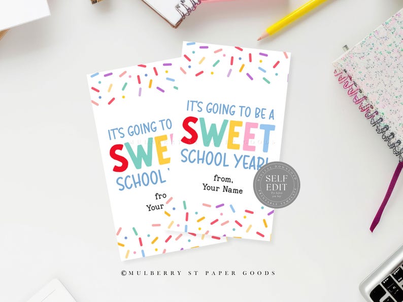Sweet School Year Gift Tag Printable Canva Template Back to School ...
