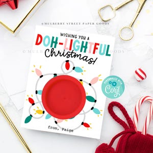 Weihnachten spielen Knete Halter Karte druckbare Kinder Weihnachtsgeschenk Digital Download Strumpf Stuffer Geschenke für Kinder Weihnachten Party Favors Corjl