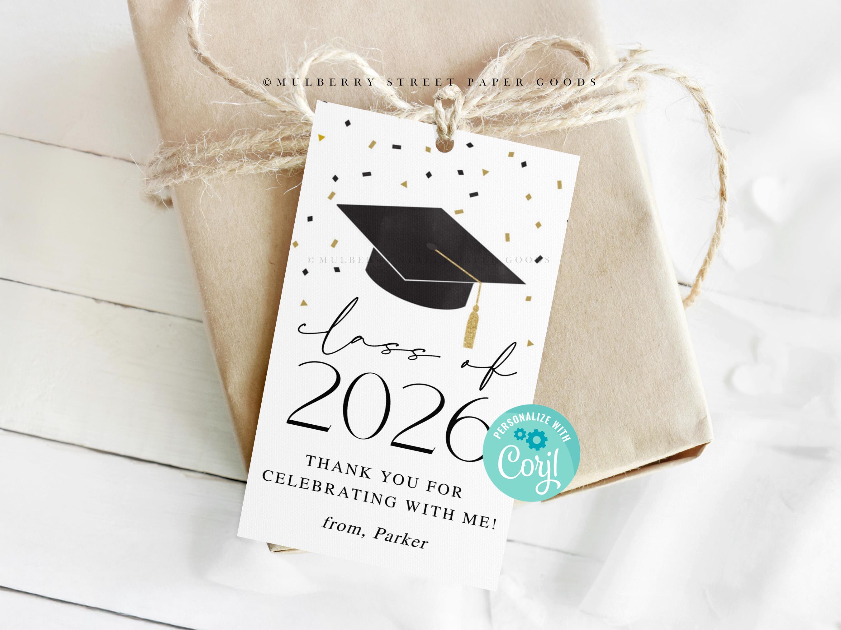 Printable Graduation Cap Class of 2026 Gift Tag, Instant Download ...