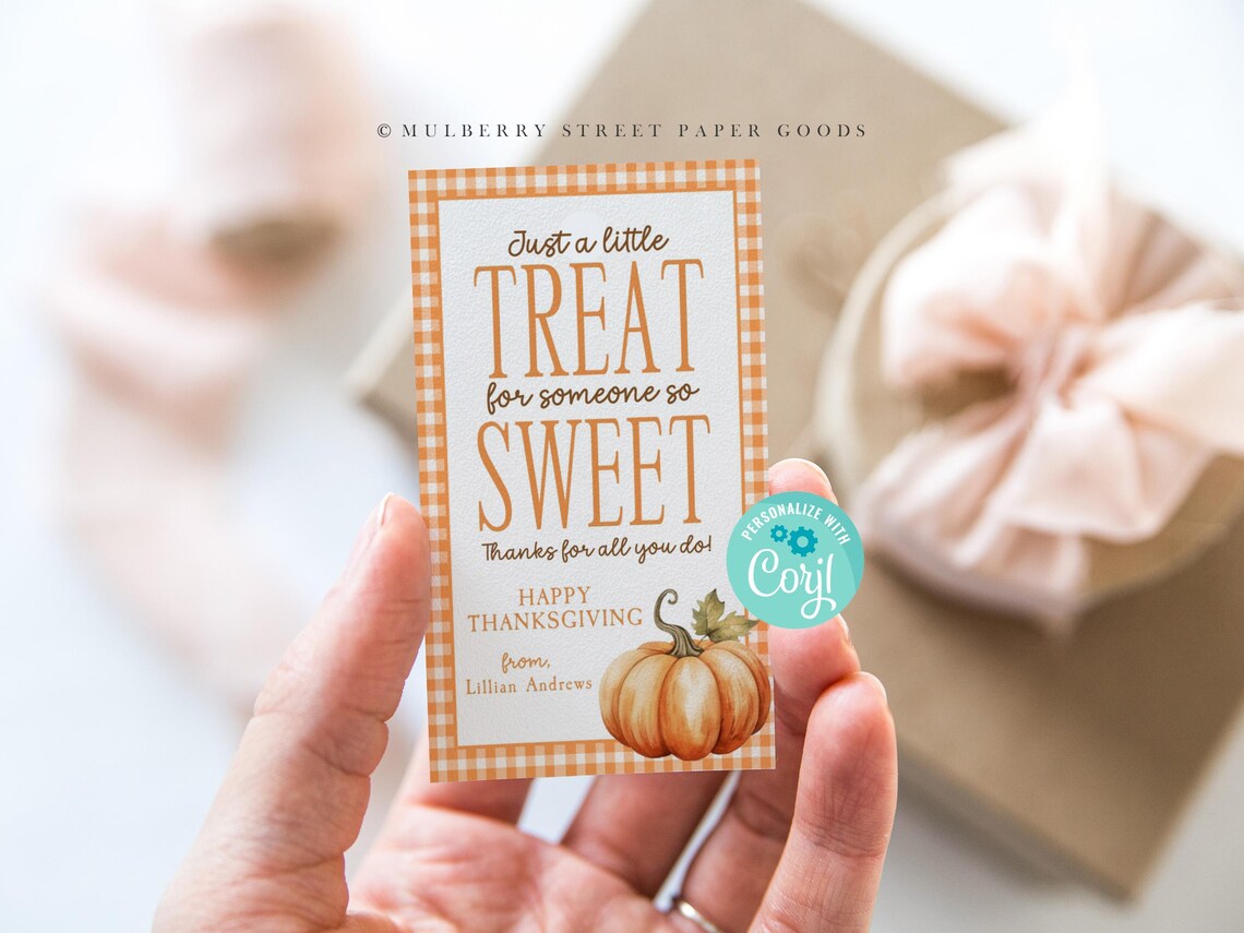 Editable Fall Gift Tag Printable A Little Treat for Someone Sweet ...