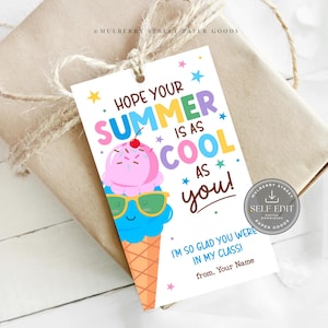 Ik hoop dat je zomer cool is als je IJs Cadeaukaartje Canva-sjabloon Digitale download