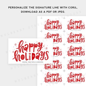 Printable Happy Holidays Gift Tag, Christmas or Holiday Party Gift Tag ...