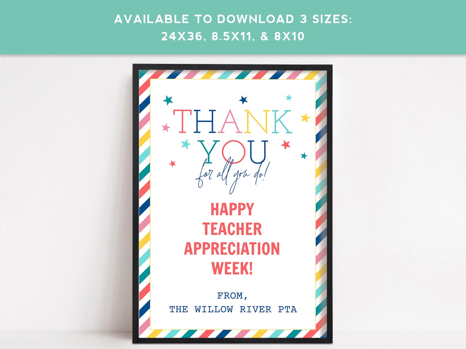Printable Thank You for All You Do Wall Prints Editable Thank - Etsy
