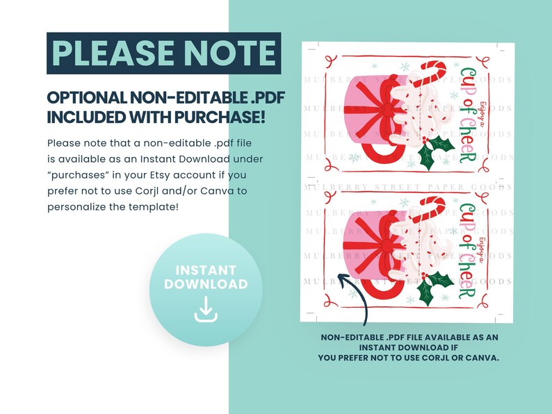 Christmas Coffee Gift Card Holder Printable Digital Download Canva ...