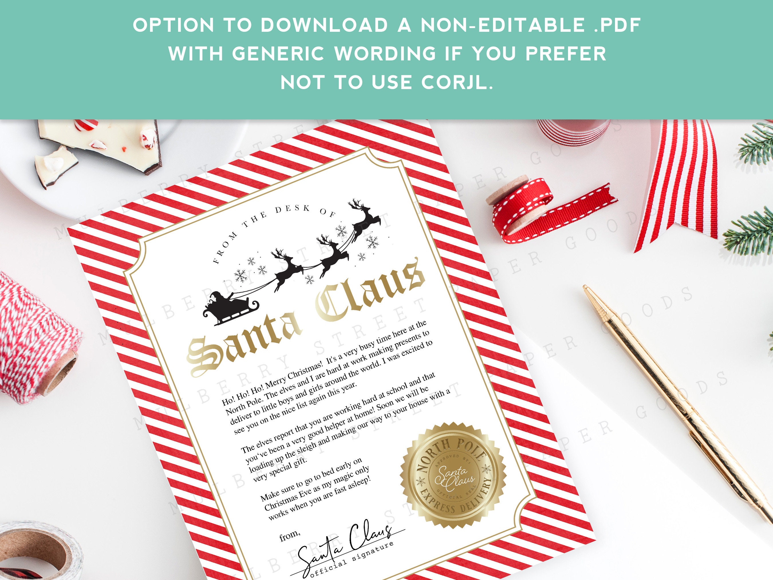 Editable Letter From Santa Canva Template Digital Download Letter From ...