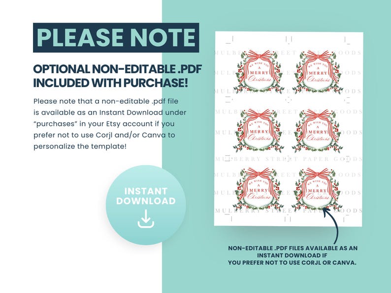 Editable Christmas Gift Tag Printable Digital Download Watercolor ...