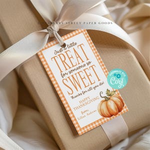 Bewerkbaar herfstcadeaukaartje Afdrukbaar Een kleine traktatie voor iemand Zoete herfsttag herfst leraar personeel collega waardering cadeau direct downloaden