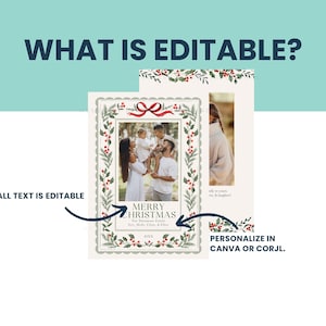 Editable Christmas Card Printable Digital Download Watercolor Custom ...
