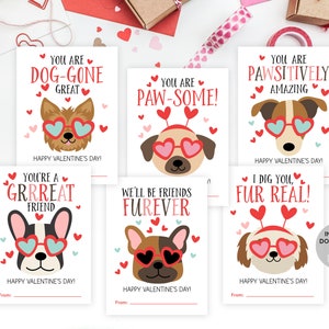 Sofortiger Download Welpen Valentinstag Karte zum Ausdrucken, Valentinstag Karten, Valentinstag Party Karten, Klassenzimmerbörse