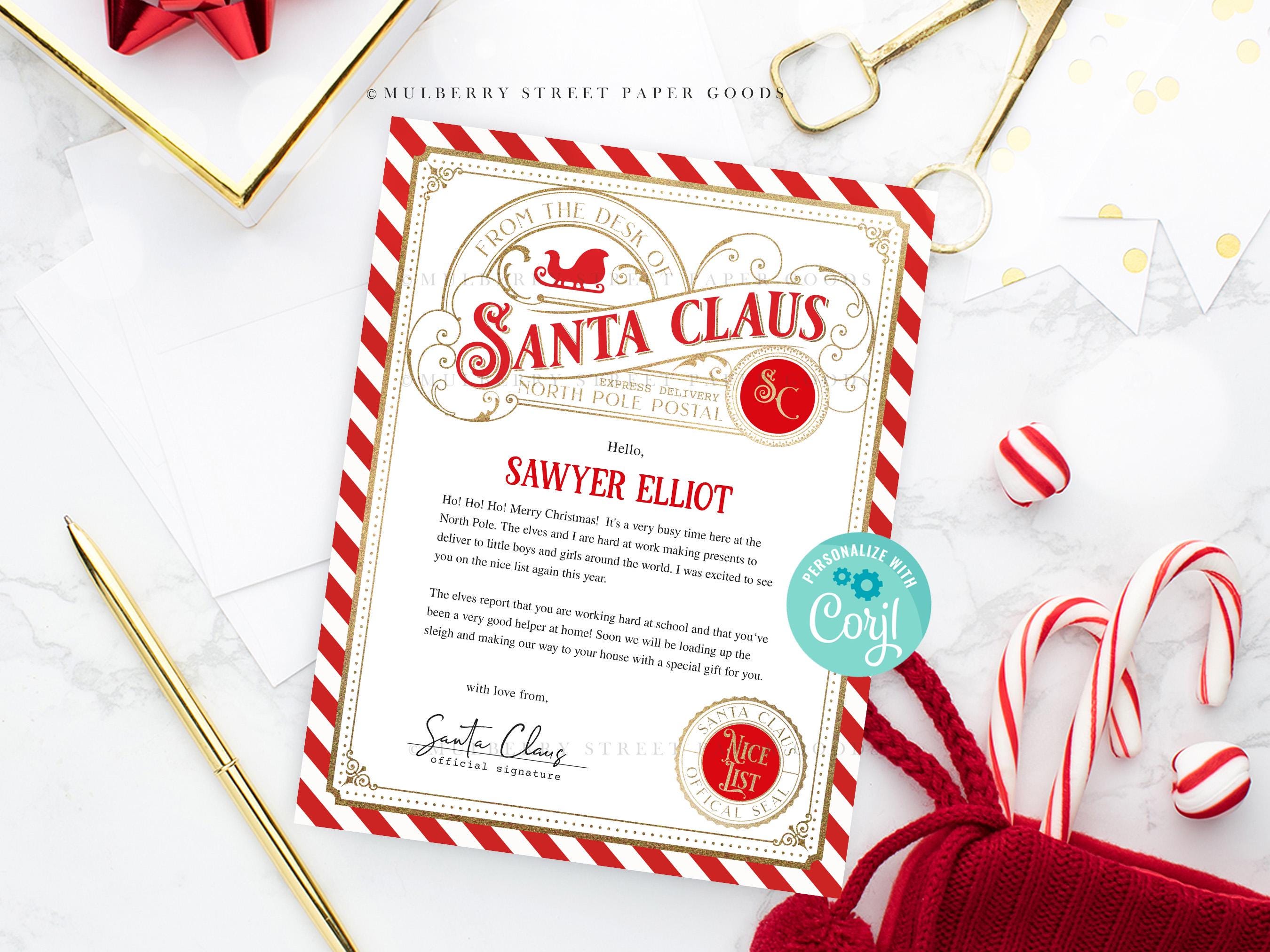Editable Letter From Santa Claus Canva Template Digital Personalized ...