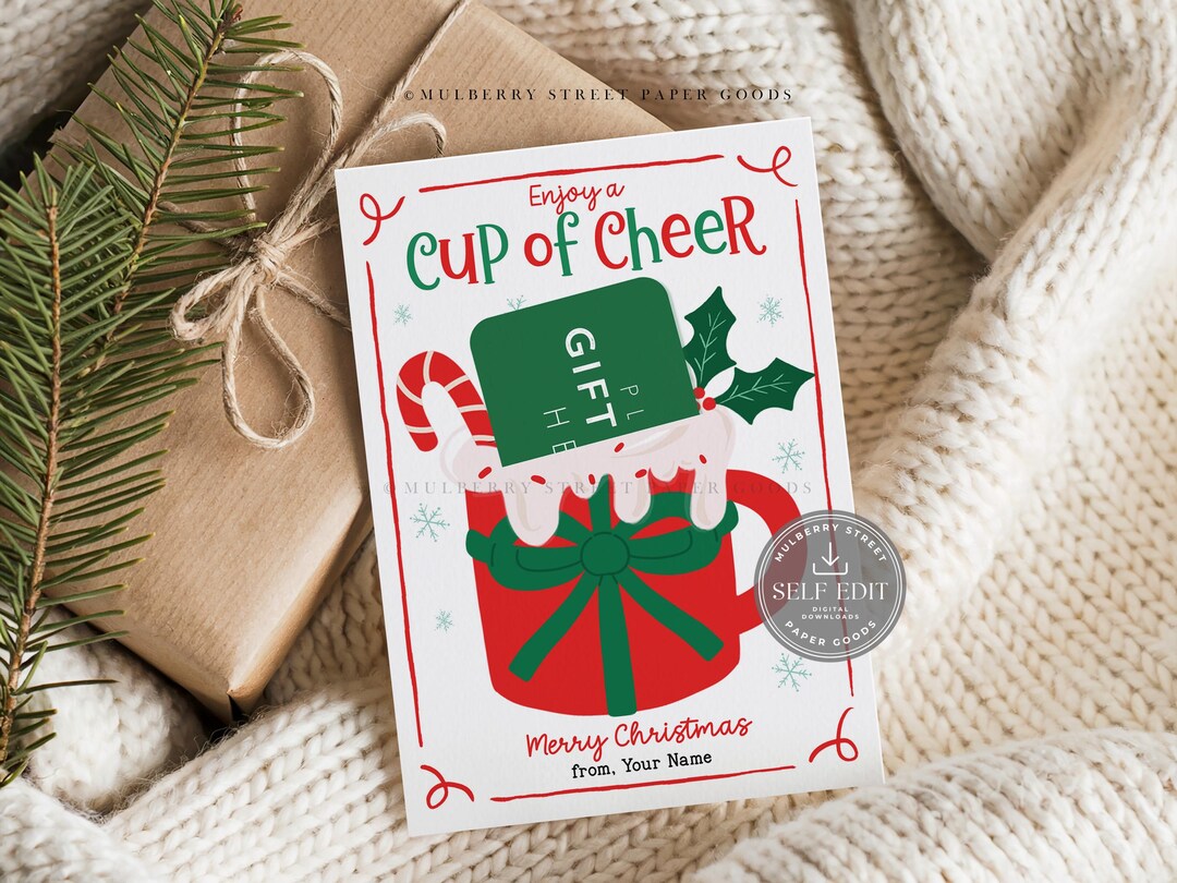 Christmas Coffee Gift Card Holder Printable Digital Download Canva ...