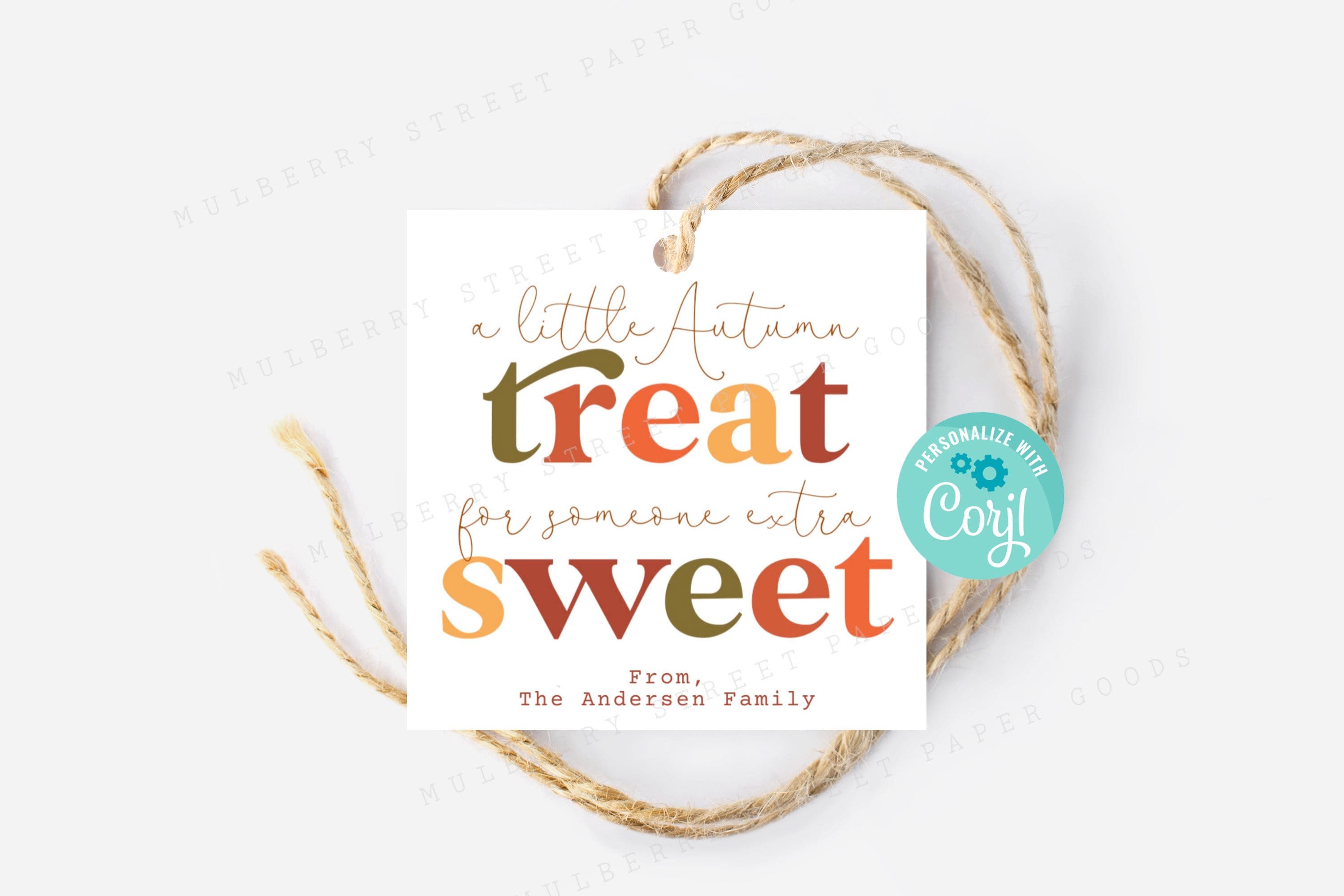 Printable Autumn Treat for Someone Sweet Square Gift Tag, Fall Treat ...