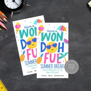 Summer Break Gift Tag Instant Download End of School Year Summer ...