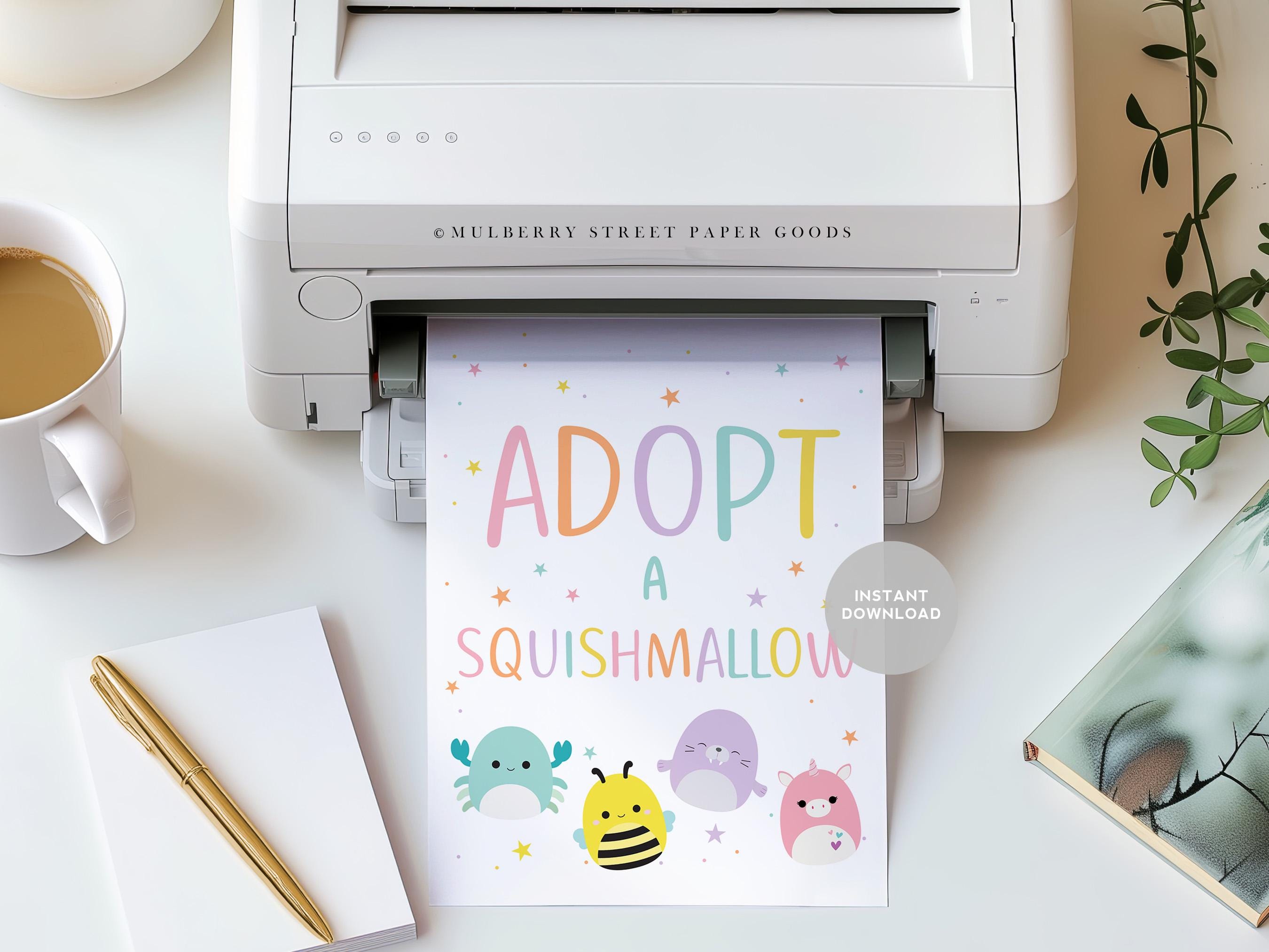 Instant Download Adopt A Squish Table Sign Printable Plush Toy Editable ...