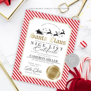 Modello modificabile di lista dei buoni di Babbo Natale Canva Modello personalizzato di lista dei buoni di Babbo Natale Download digitale Scatola della vigilia di Natale Lista dei buoni stampabile Corjl