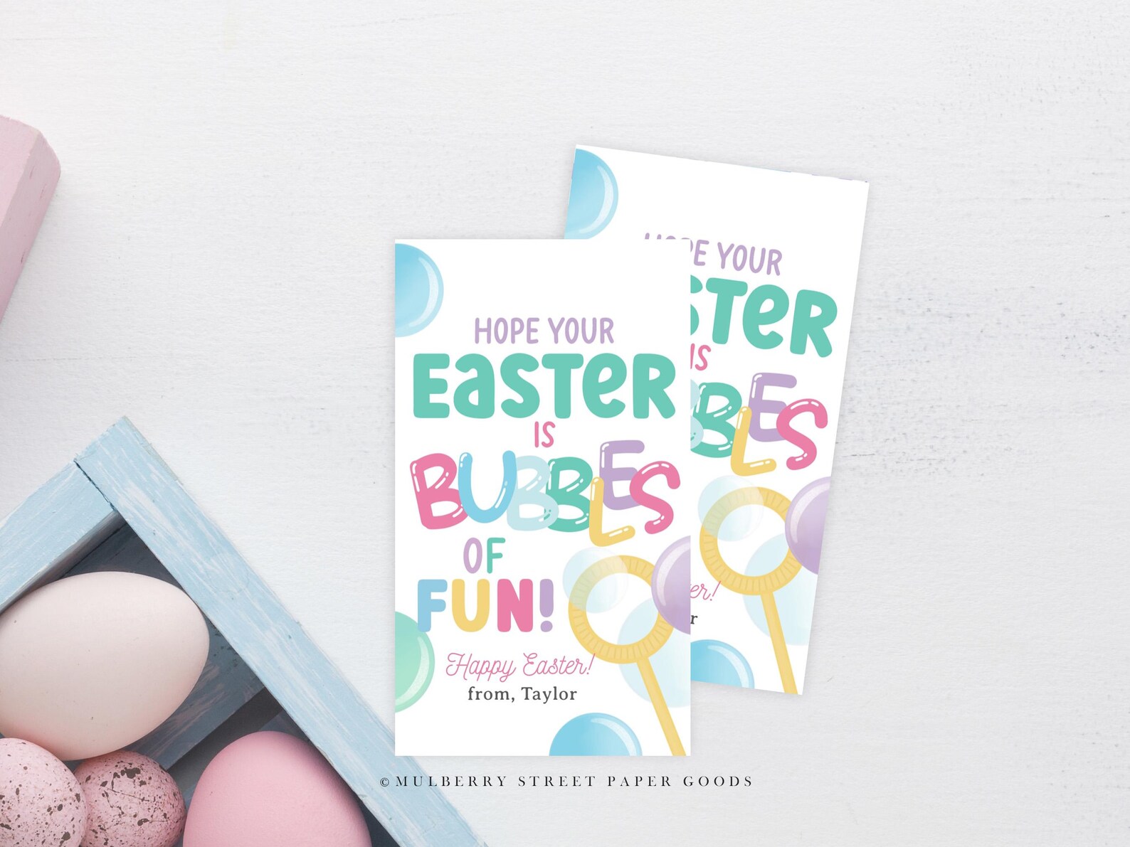 Easter Raffle Bubble Text Printable Easter Bubbles Gift Tag, Hope Your Easter is Bubbles of Fun ...