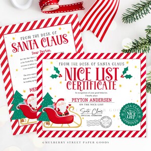 Plantilla de Canva de carta de Papá Noel editable Lista personalizada de buenos deseos Carta de Papá Noel Descarga digital de Navidad Correo de Papá Noel Descarga instantánea Corjl