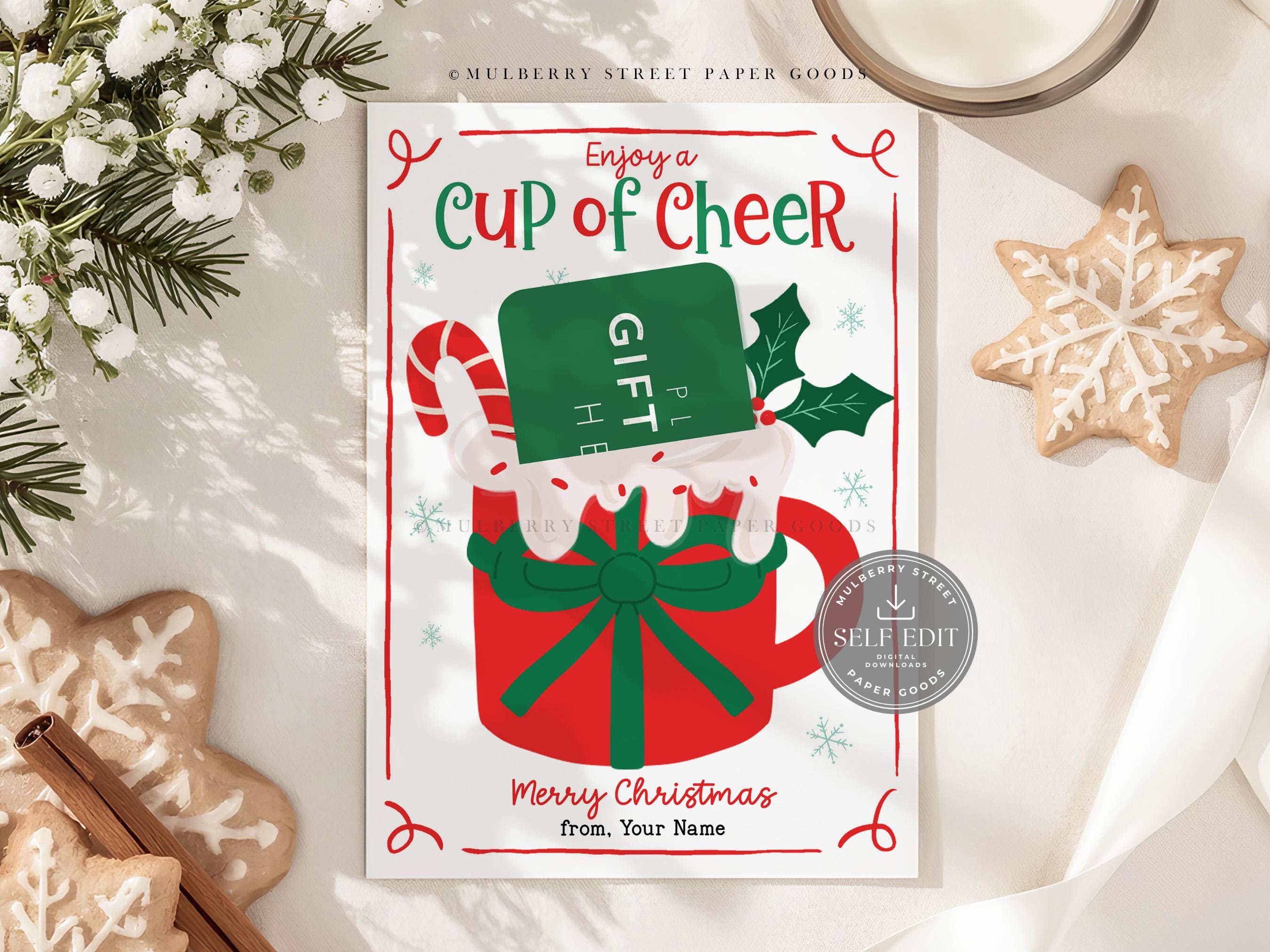 Christmas Coffee Gift Card Holder Printable Digital Download Canva ...