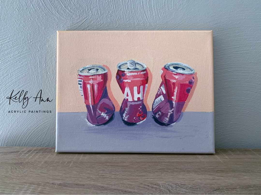Crushed Soda Can Painting, Original Acrylic Painting - Etsy