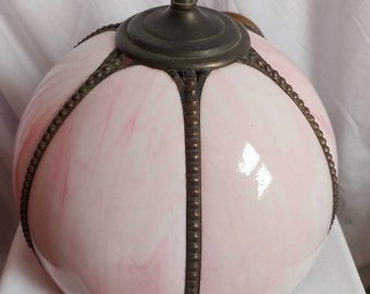 Tiffany-style pink glass ceiling light