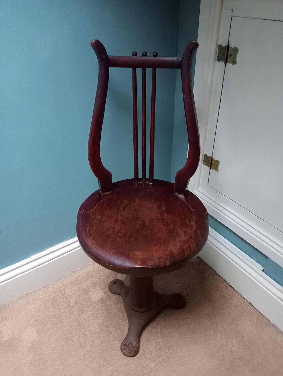Vintage Singer Factory Swivel Chair With Lyre Design - Etsy