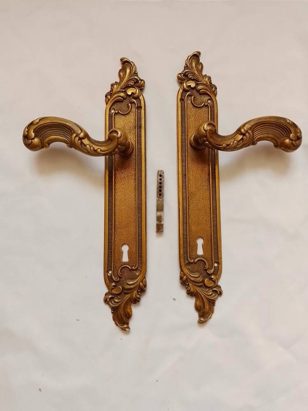 Pair Brass Victorianstyle Door Handles Etsy