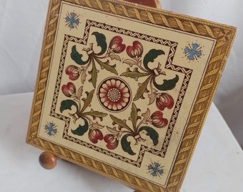 Victorian ceramic floral tile