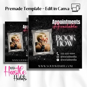 Booking Flyer, Appointments Flyer, DIY Booking Template, Nail Appointment, Hair Appointment, Lash Appointment, Makeup Beauty Appointment