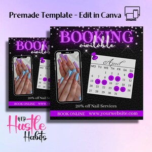 Book Now Flyer, Appointments Flyer, Social Media Flyer, Booking Flyer Template, DIY Booking Flyer
