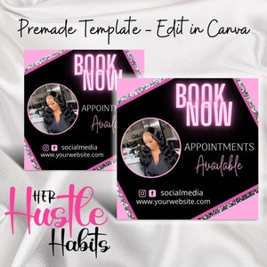 Booking Flyer, Appointments Flyer, DIY Booking Template, Nail Appointment, Hair Appointment, Lash Appointment, Makeup Beauty Appointment