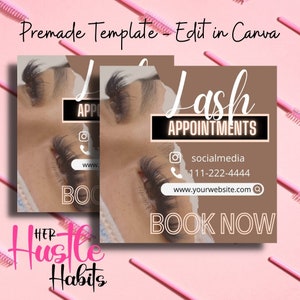 Lash Appointment Flyer, Booking Flyer, DIY Booking Template, Hair Flyer, Nail Flyer, Neutral Booking Template