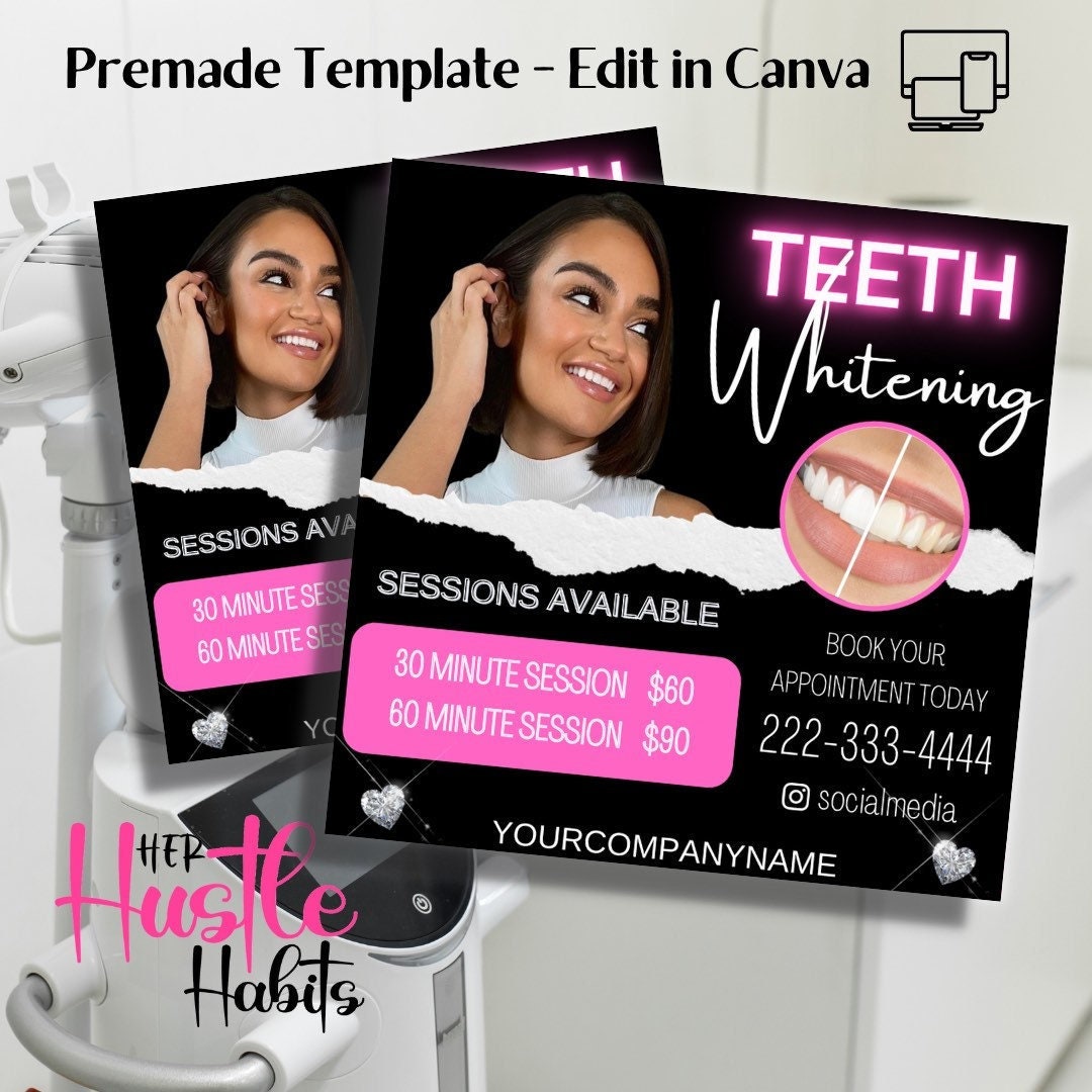 Teeth Whitening Flyer Template, Teeth Flyer, Dentist Flyer, Teeth Whitening Classes, Teeth