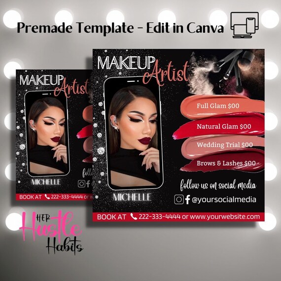 Makeup Artist Flyer Makup Artist Template DIY Template Etsy Makeup Artist Flyer Makup Artist Template DIY Template Etsy