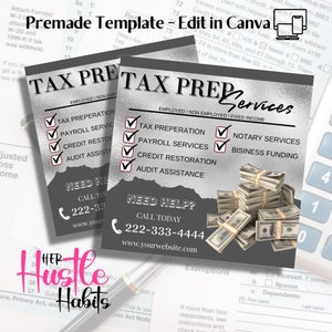 DIY Tax Prep Flyer, DIY Flyer Template Design, Tax Prep Service Flyer, Tax Season Flyer, Tax Social Media Template, Premade Business Flyer
