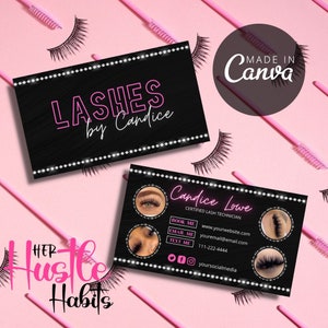 Lash Business Cards, DIY Business Card, Pink Business Card, Hair Business Card, Makeup Business Cards, Editable Business Card Templates