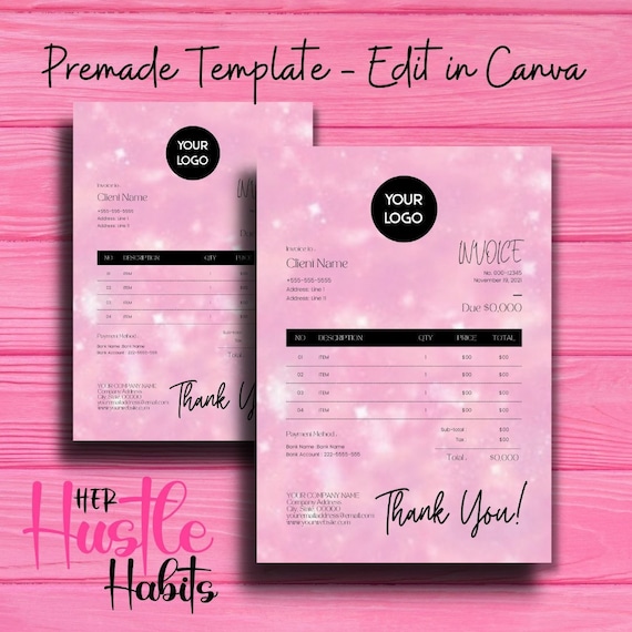 Invoice, Business Invoice, Business Template, Invoice Templates, Boutique Invoice, Beauty Service Template, Store Reciepts, DIY Invoice