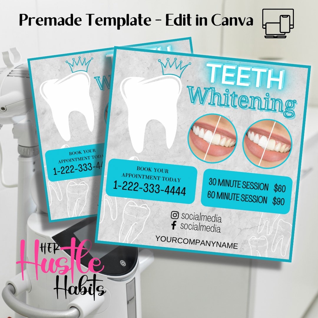 Teeth Whitening Flyer Template, Teeth Flyer, Dentist Flyer, Teeth Whitening Classes, Teeth