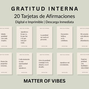 Gratitud Interna – Tarjetas de Afirmaciones Minimalistas para Imprimir