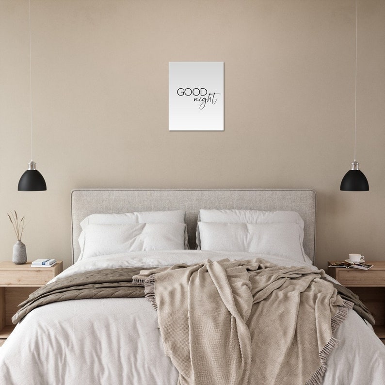 Good Night, Poster für Schlafzimmer, Typografie, modern, minimalistisch 40 x 50 cm