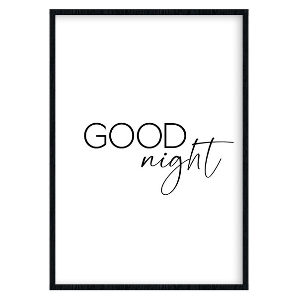 Good Night, Poster für Schlafzimmer, Typografie, modern, minimalistisch