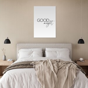 Good Night, Poster für Schlafzimmer, Typografie, modern, minimalistisch 70 x 100 cm