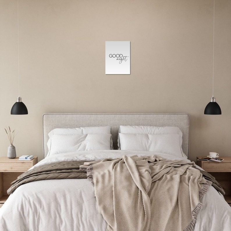 Good Night, Poster für Schlafzimmer, Typografie, modern, minimalistisch 30 x40 cm