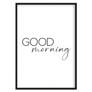 Good Morning, Poster, Typography, Modern, Minimalist