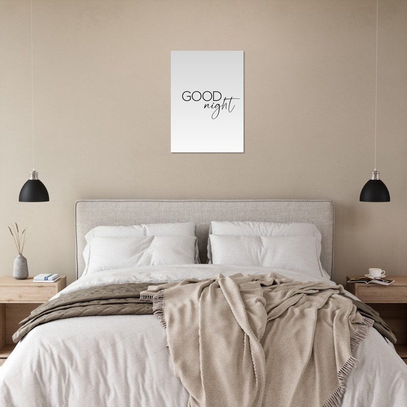 Good Night, Poster für Schlafzimmer, Typografie, modern, minimalistisch 50 x 70 cm