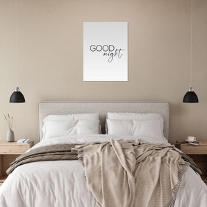 Good Night, Poster für Schlafzimmer, Typografie, modern, minimalistisch 60 x 80 cm