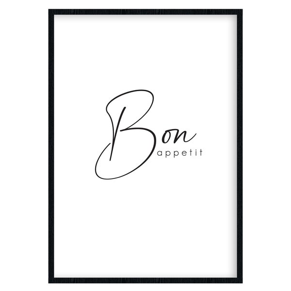 Bon Appetit, Poster Küche, Typografie, modern, minimalistisch