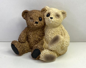 Vintage Miniatur Stein Critter Littles Teddybär Misfit Pärchen SCL-103 1990 United Design Seltene Sammler Figur ausgezeichneter Zustand