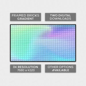 Blau/Grün Bricks Farbverlauf Digitale Kunst Instant Download | Enthält zwei Versionen | Perfekt für den Druck / Tapete / Samsung Frame TV