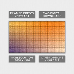Orange / Purple Bricks Gradient Digital Art Instant Download / Include due versioni / Perfetto per la stampa / Carta da parati / Samsung Frame TV