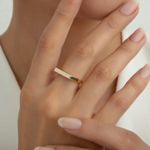 14k Solid Gold Signet Ring, Personalized Signet Ring, Minimalist Custom Special Ring, Perfect Gift for Women, Engraved Signet Ring for Wife